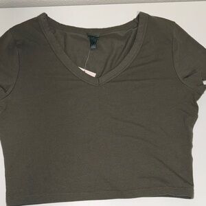 Wild Fable Dark Olive V-Neck Tee